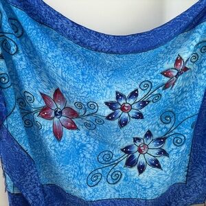 313A Bananamoon Blue and Red Floral Swim Sarong